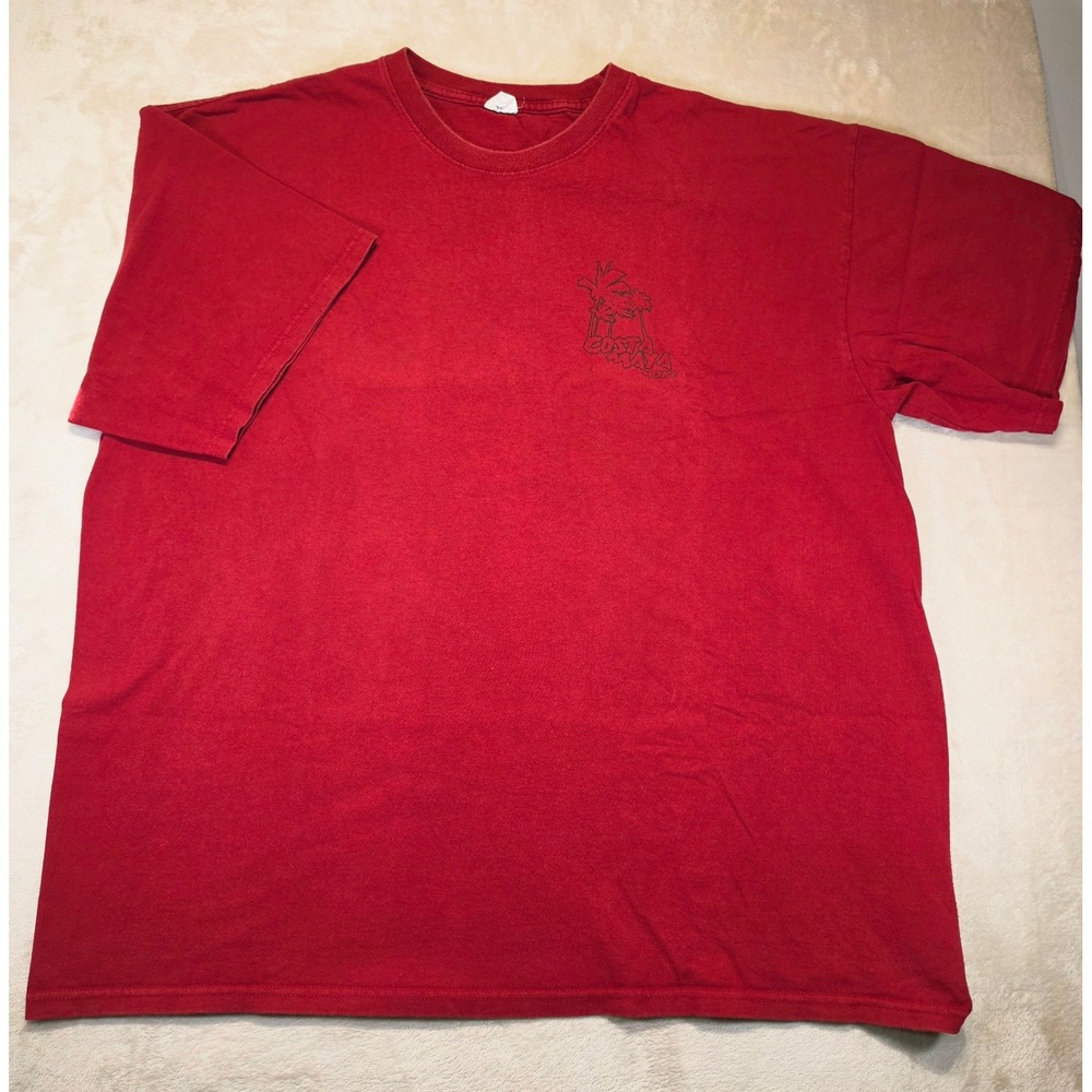 Yazbek Costa Maya Mexico Angry Fish Graphic T-Shirt Mens 2XL Red Cotton Tee